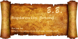 Bogdanovics Botond névjegykártya